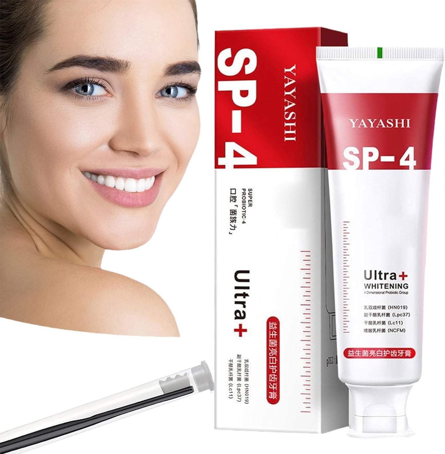Sp-4 Probiotic Toothpaste - All Smiles Brightening & Stain Removing Toothpaste, Fresh Breath, Natural Tooth Whitening Agent (Pack of 2)