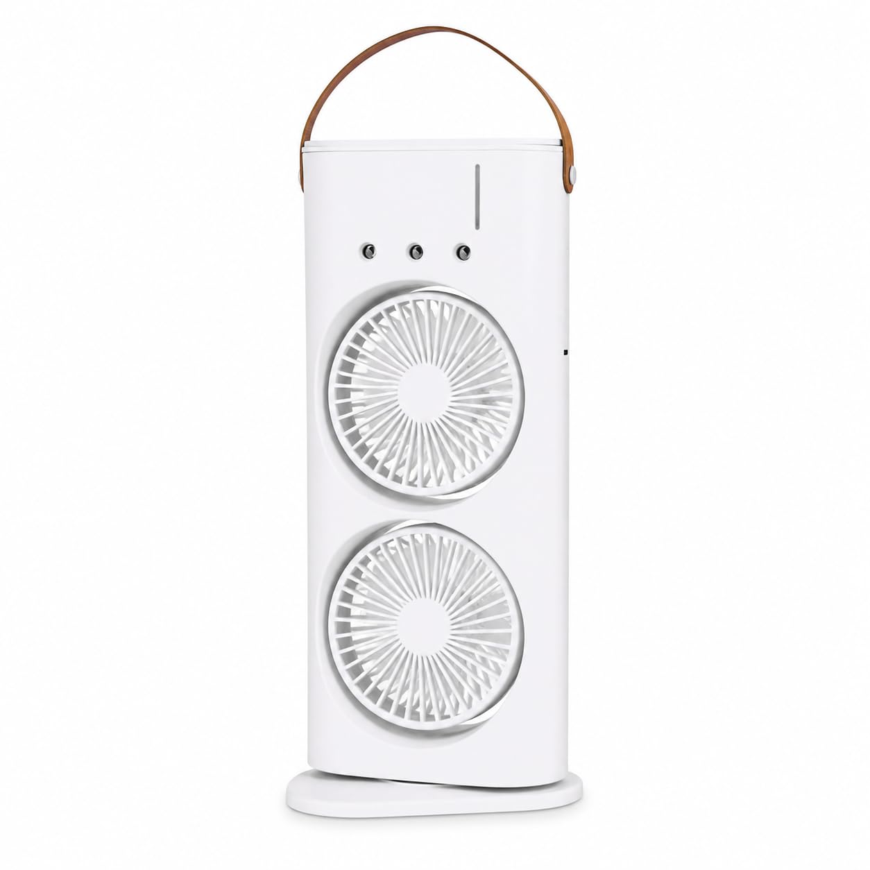 Portable Rechargeable Dual Fan Air Cooler with Water Tank, USB Powered Mini Tower Fan, Adjustable 3 Speed Personal Air Cooler, Silent Cooling Fan for Home, Office, Bedroom, Travel & Outdoor Use