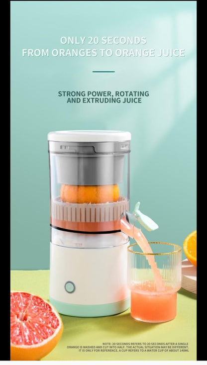 Rechargeable Portable Orange Juicer , One-Touch Operation , Easy to Clean, Fresh Juice Extractor for Orange, Lemon & Lime