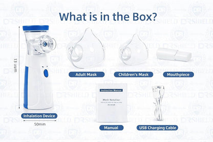 Mesh Nebulizer, Portable Handheld Nebuliser Machine, Model JSL-W302, Quiet and Low Power Operation