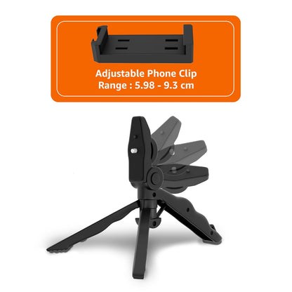 6 in 1 Vlogging Kit with Tripod | Mobile Video Recording kit with Bluetooth Remote, Mic, Tripod Stand, LED Light & Phone Holder Clip | 6-in-1 Vlogging Kit for All Phones