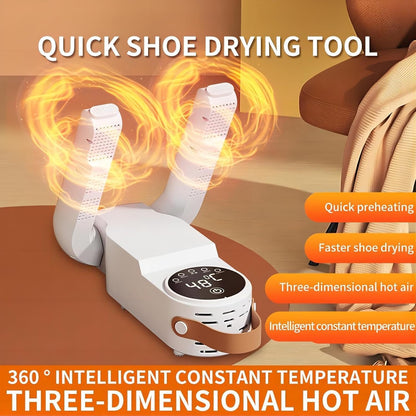 Portable Shoe Dryer with Warm Air Drying, Deodorizing, Foldable Design for Shoes, Boots & Gloves