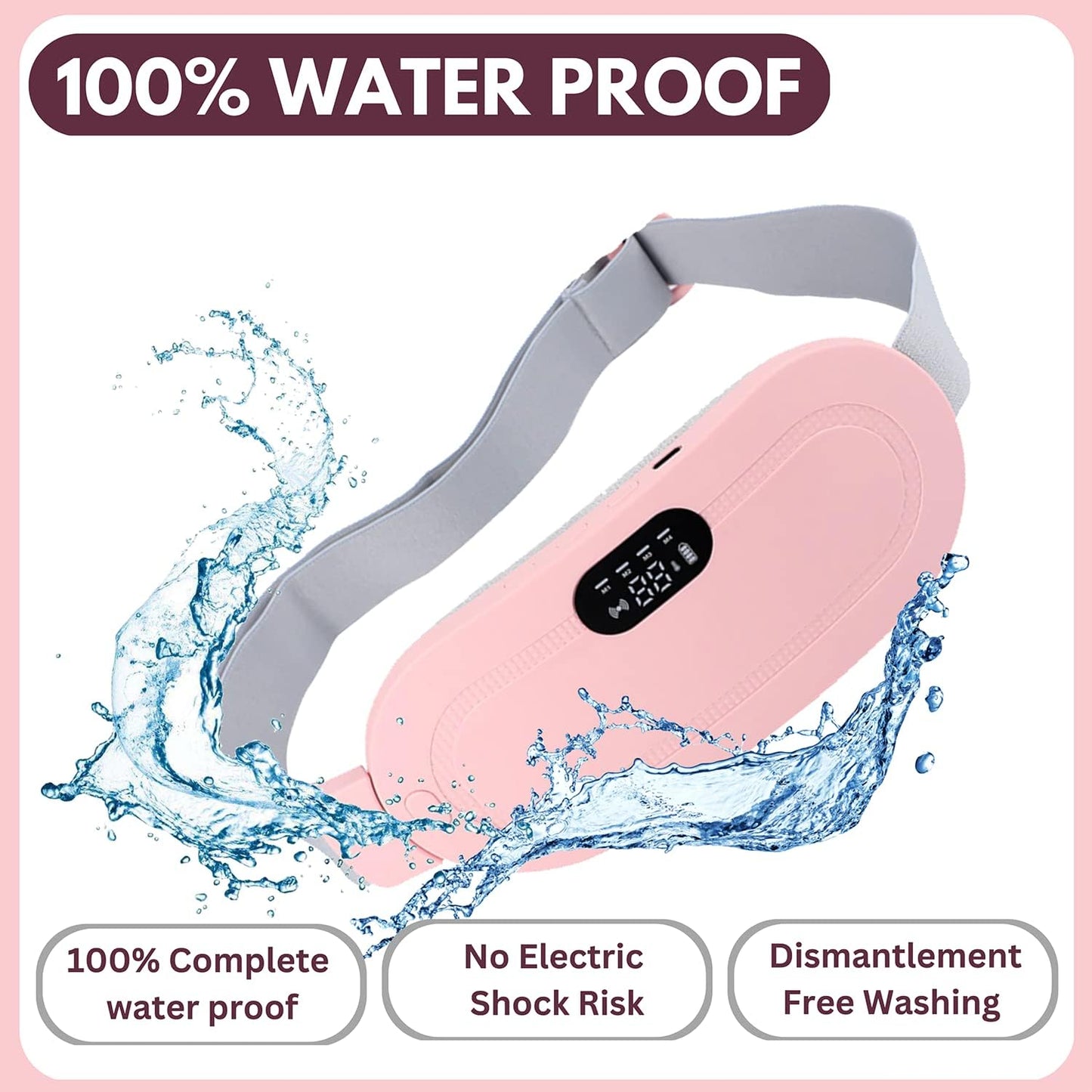 Period Cramp Massager,Portable Period Cramp Relief Massager, Electric Cordless Heating Pad for Period Pain,  Back Pain in Period, Belly Warmer Heating Pad with 4 Heat Levels 4 Vibration Modes, Caring Gift Heating Pad Belt for Women