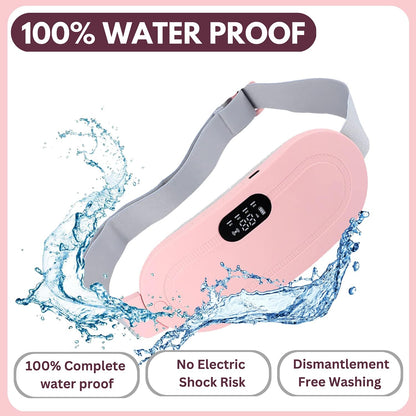 Period Cramp Massager,Portable Period Cramp Relief Massager, Electric Cordless Heating Pad for Period Pain,  Back Pain in Period, Belly Warmer Heating Pad with 4 Heat Levels 4 Vibration Modes, Caring Gift Heating Pad Belt for Women