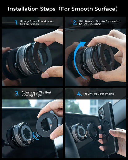 K007 Magnetic Phone Holder  360° Vaccum Magnetic Phones Holder  Magnetic Car Phone Holder | Vaccum Suction Cup Phone Holder | Car Phone Holder | 360° Rotation Vacuum Suction Magnetic Bracket | Heavy-Duty Aluminum Alloy Phone Mount