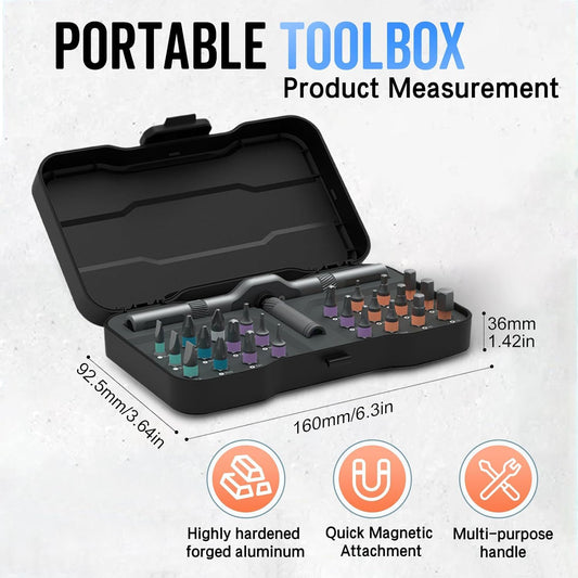 24 in 1 Magnetic Ratchet Screwdriver Set, Multi Bit DIY Magnetic Screwdriver Set, Portable Repair Tool Kit with Case for Furniture, Electronics, Computer, Bicycle