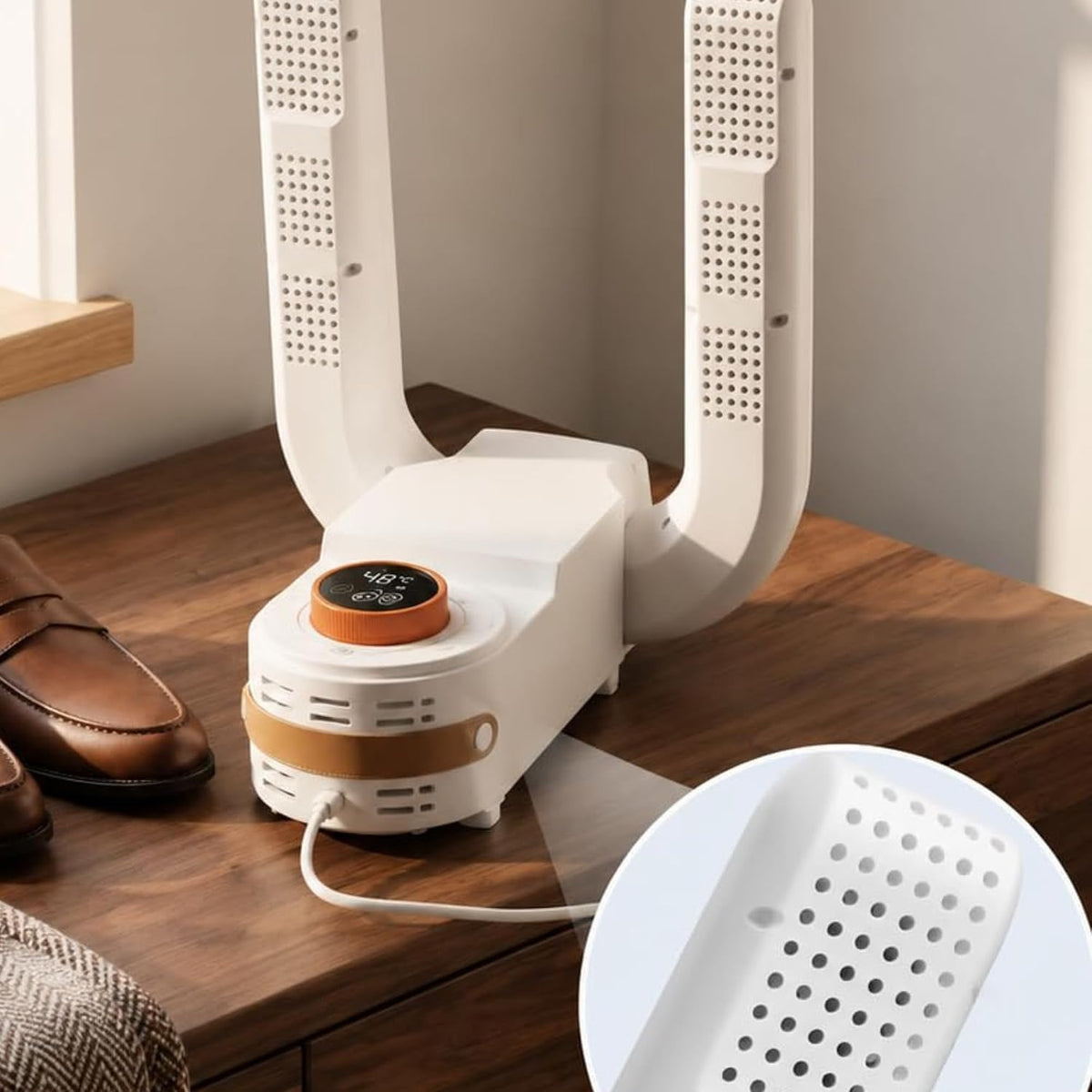 Portable Shoe Dryer with Warm Air Drying, Deodorizing, Foldable Design for Shoes, Boots & Gloves
