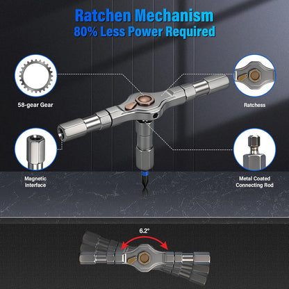 24 in 1 Magnetic Ratchet Screwdriver Set, Multi Bit DIY Magnetic Screwdriver Set, Portable Repair Tool Kit with Case for Furniture, Electronics, Computer, Bicycle