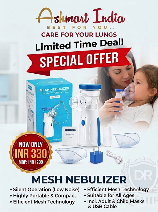 Mesh Nebulizer, Portable Handheld Nebuliser Machine, Model JSL-W302, Quiet and Low Power Operation