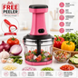 800ML Manually Handy Chopper Mixer Cut For Vegetable, Onion, Salad, Tomato Crush Chopper