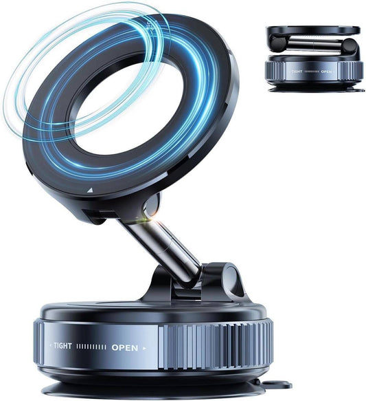 K007 Magnetic Phone Holder  360° Vaccum Magnetic Phones Holder  Magnetic Car Phone Holder | Vaccum Suction Cup Phone Holder | Car Phone Holder | 360° Rotation Vacuum Suction Magnetic Bracket | Heavy-Duty Aluminum Alloy Phone Mount