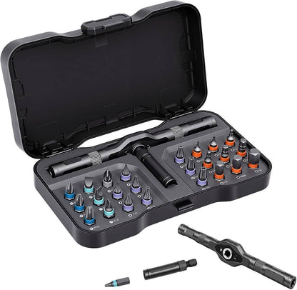24 in 1 Magnetic Ratchet Screwdriver Set, Multi Bit DIY Magnetic Screwdriver Set, Portable Repair Tool Kit with Case for Furniture, Electronics, Computer, Bicycle