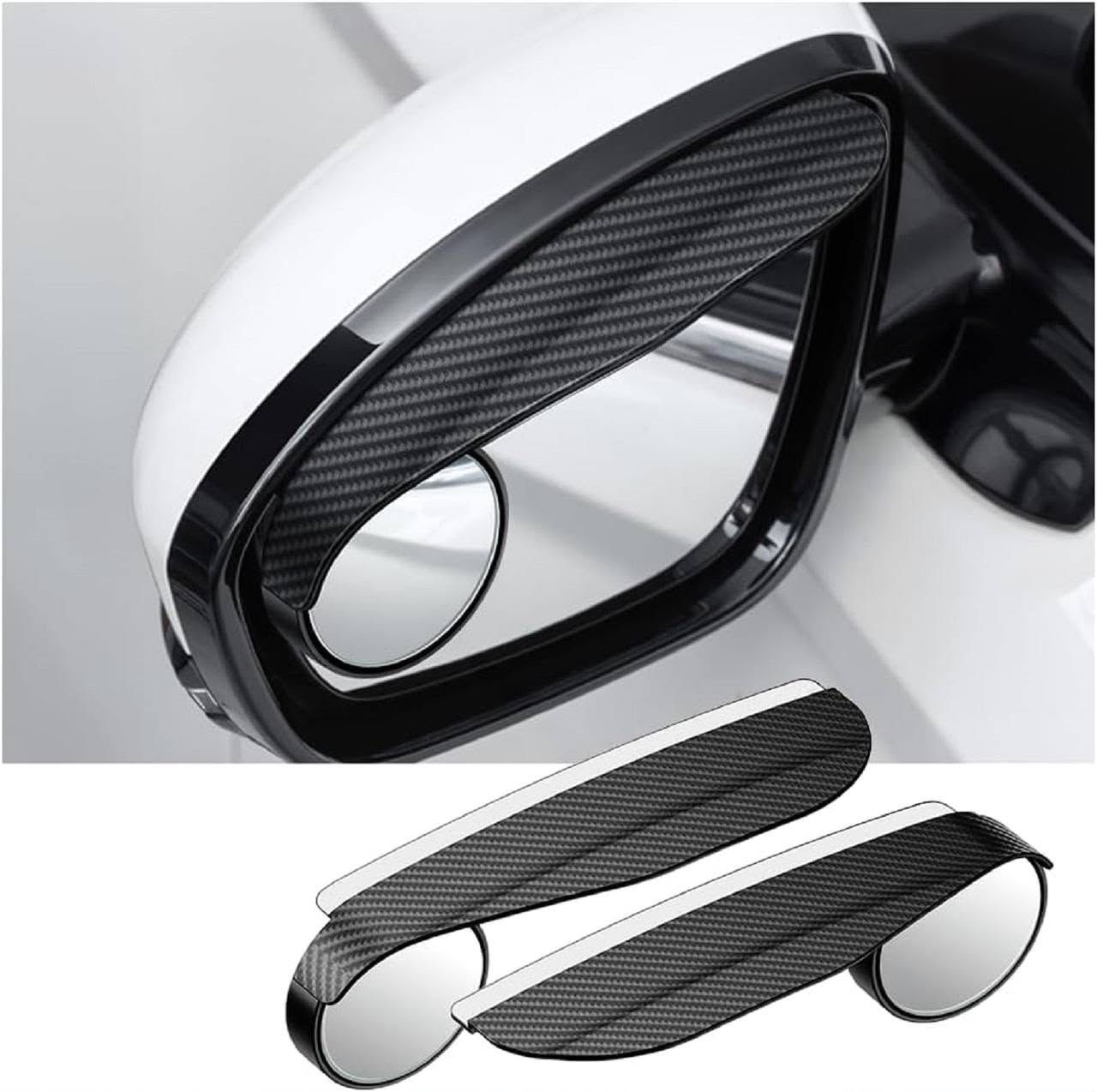 2-in-1 Universal Car Side Mirror Rain Guard & HD Blind Spot Mirror (2-Piece Set)