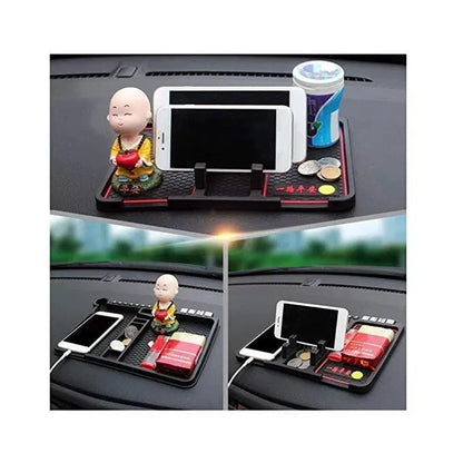 Multipurpose Anti-Slip Car Phone Holder Dashboard Mat and Phone Holder Mount,Non-Slip Silicone Mat for Car Interior Dashboard Accessories- Black