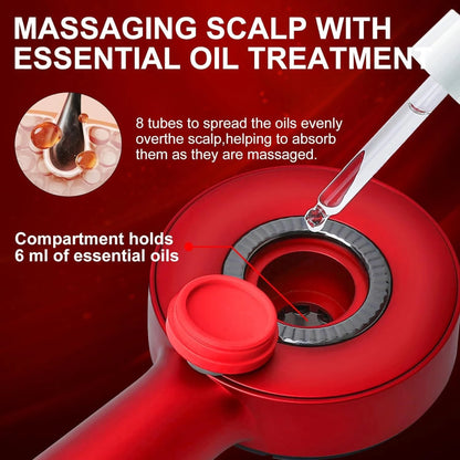 Premium Head Scalp Electric Head Massager Brush for Hair Growth, Stress Relief & Relaxation | 2-in-1 Scalp Massager with Hair Oil Applicator | Boosts Blood Circulation | Deep Massage Comb for Men & Women (Multicolor)
