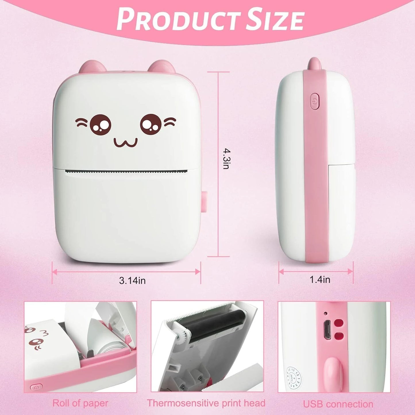 Smartphone Wireless Thermal Printer for Android and iOS with Smart Bluetooth Connection and Portable App Integration